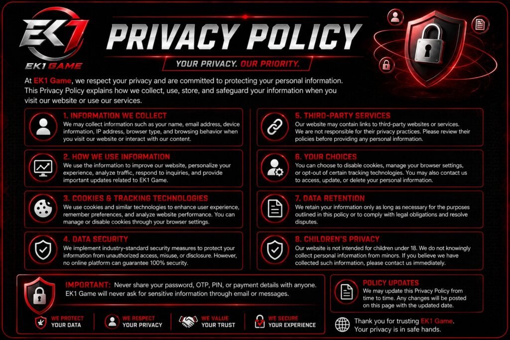 EK1 Game Privacy Policy